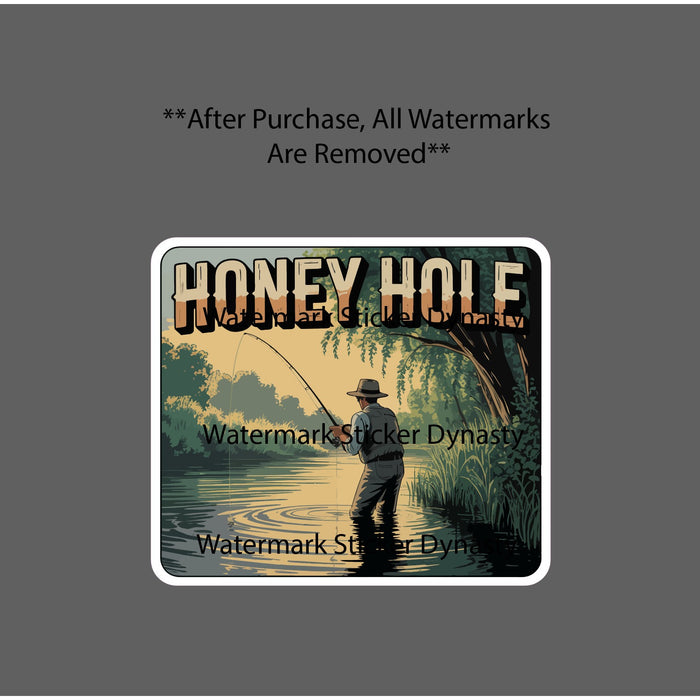 Honey Hole Sticker Waterproof Decal Fishing Fish Outdoor Nature Gift NEW