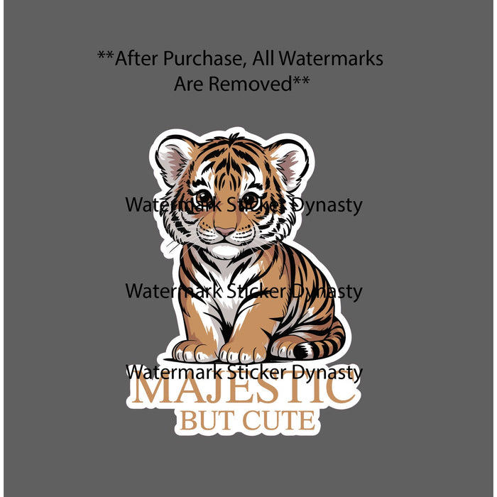 Majestic But Cute Sticker Waterproof Decal Tiger Big Cat Animal Wild Gift NEW
