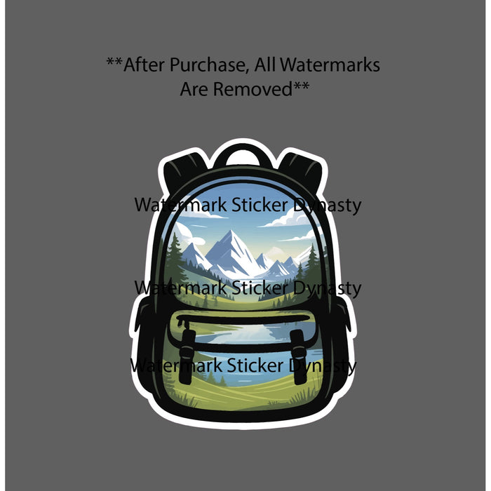 Backpack Mountain Scene Sticker Waterproof Decal Backpacking Travel Gift NEW