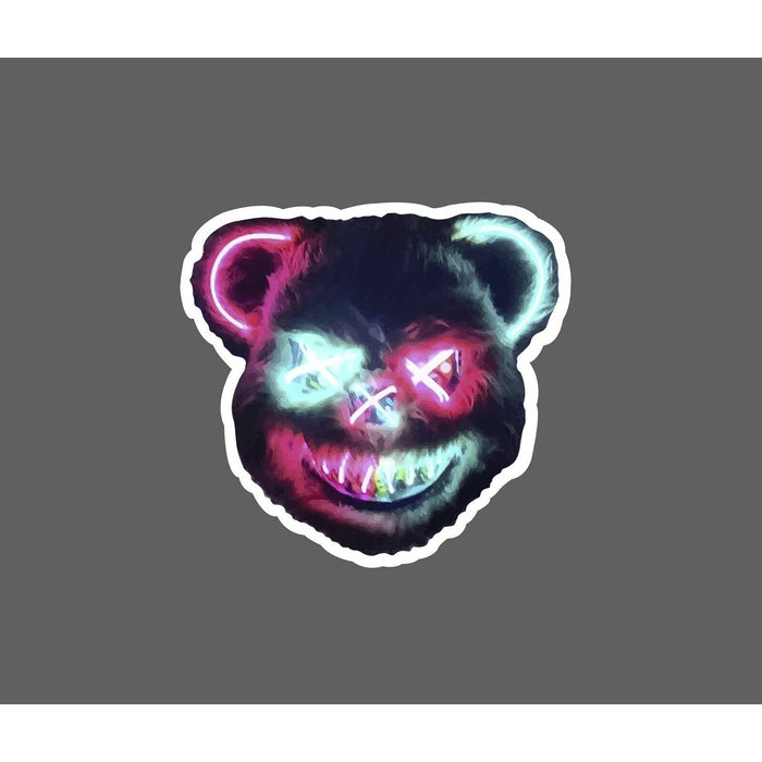 Teddy Bear Sticker Horror Neon