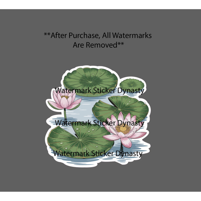 Lily Pads Sticker Waterproof Decal Lotus Flower Floral Pond Outdoor Gift NEW