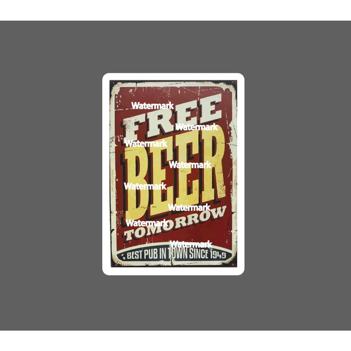 Free Beer Sticker Tomorrow Retro