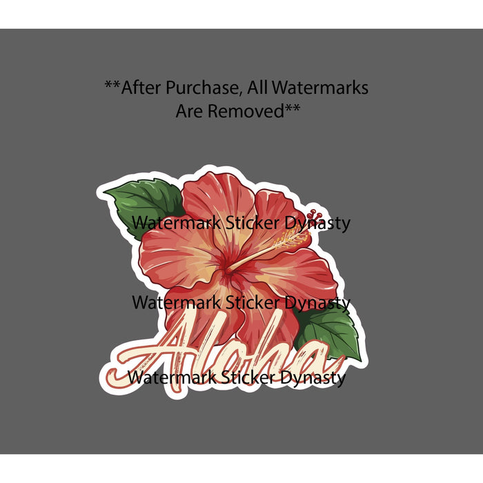 Aloha Hibiscus Flower Sticker Waterproof Decal Hawaii Travel Beach Gift NEW