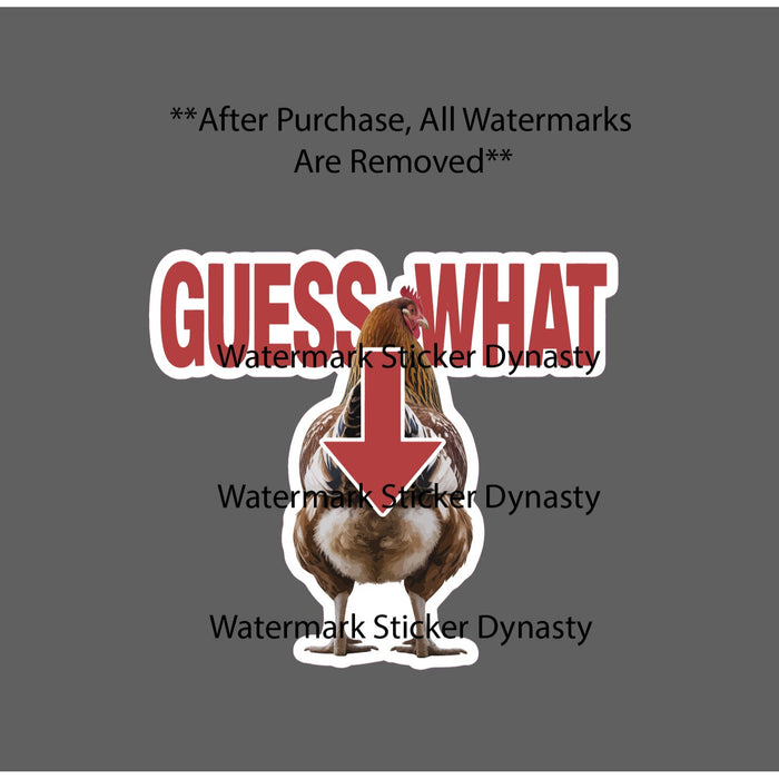 Guess What Chicken Butt Sticker Waterproof Decal Joke Funny Farm Gift NEW