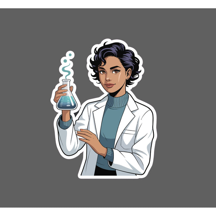 Scientist Sticker Waterproof Decal Science Lab Coat Beaker Woman Gift NEW