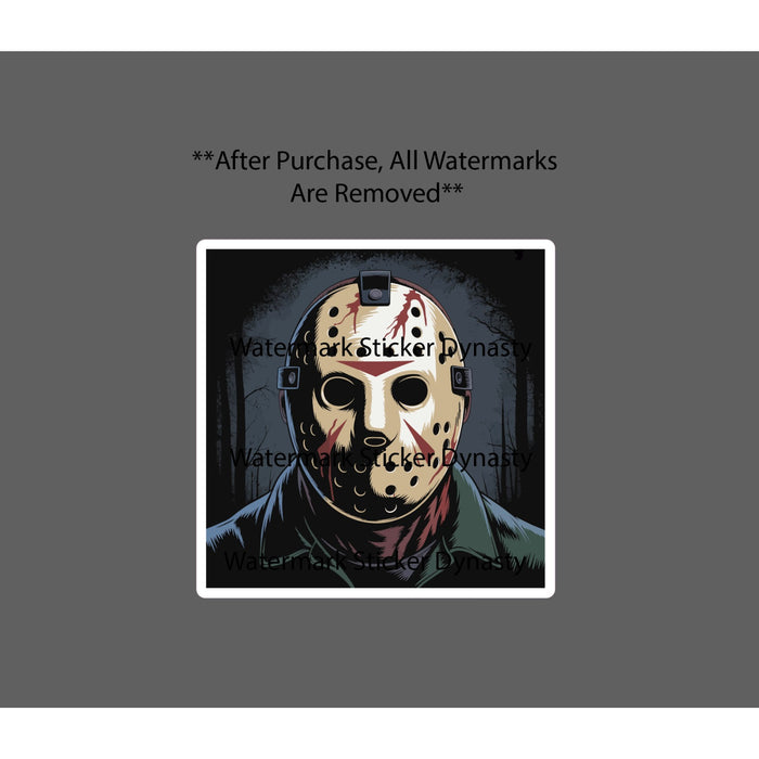 Hockey Mask Sticker Waterproof Decal Horror Scary Movie Book Retro Gift NEW