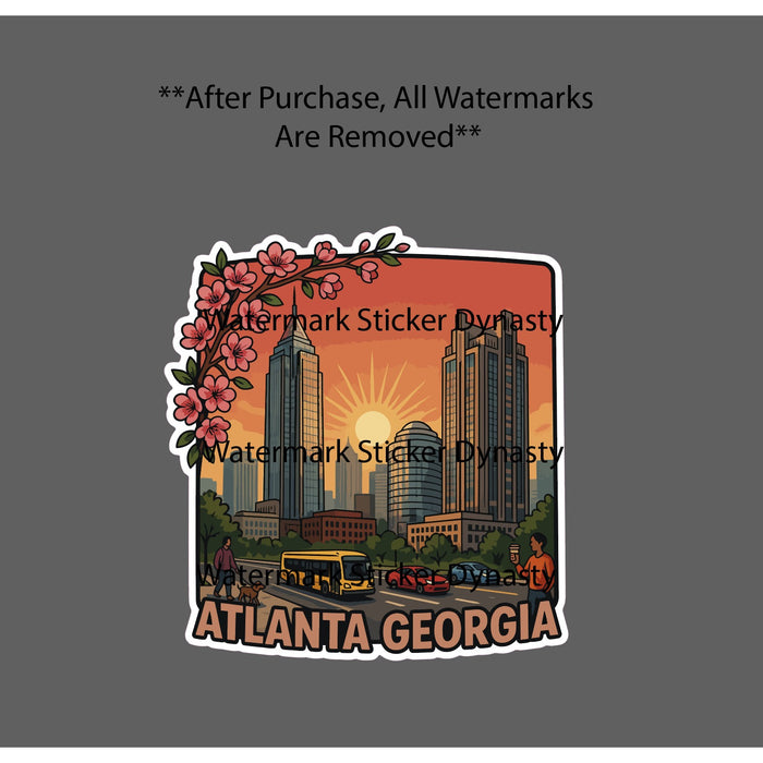 Atlanta Georgia Sticker Waterproof Decal State South Travel City Gift NEW
