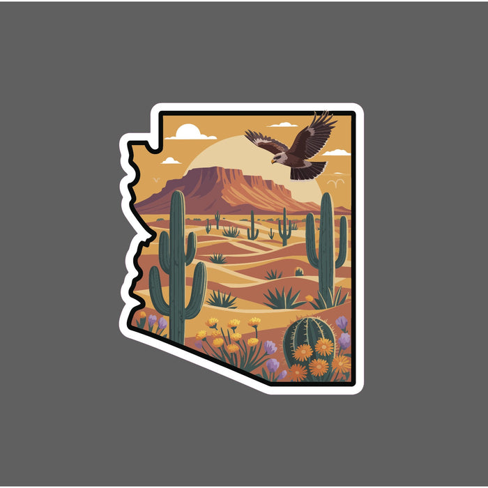Arizona Sticker Waterproof Decal State Desert Scene Wildlife Nature Gift NEW