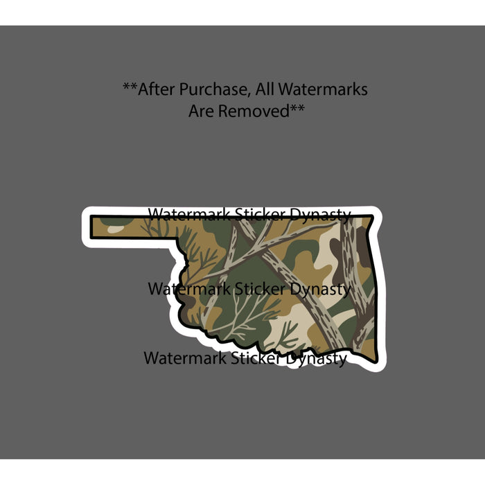 Oklahoma Camo Sticker Waterproof Decal State Outdoor Woods Hunting Gift NEW