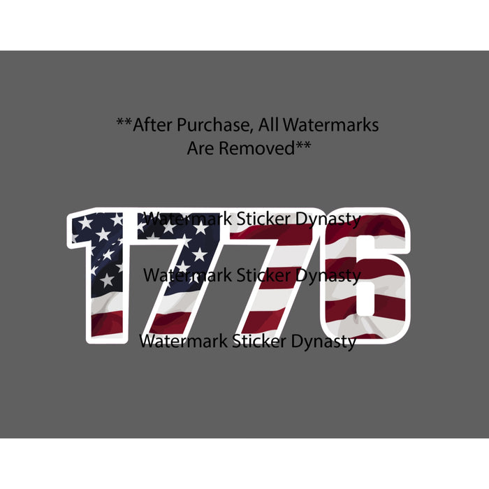1776 Sticker Waterproof Decal American Flag USA Independence Patriotic Gift NEW