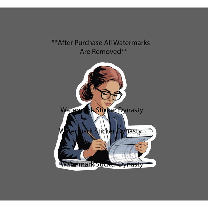 Accountant Sticker Waterproof Decal Woman Female Numbers Business Work Gift NEW