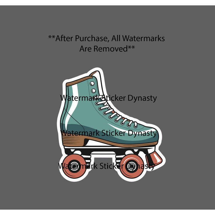 Roller Skate Sticker Waterproof Decal Skating Retro Vintage 4 Wheels Gift NEW
