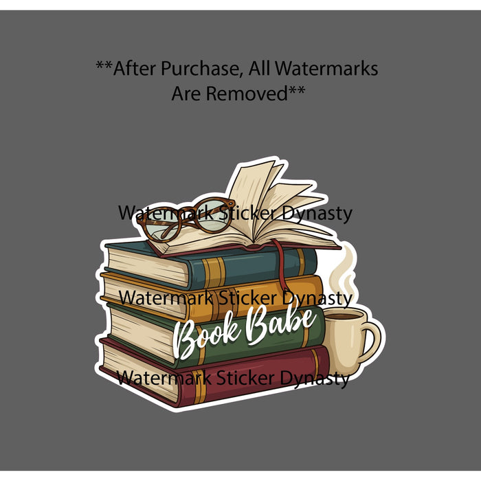 Book Babe Sticker Waterproof Decal Coffee Reader Reading Brew Hoby Gift NEW
