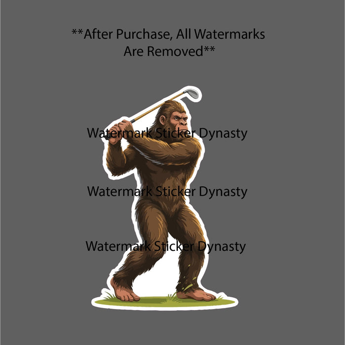 Bigfoot Golfer Sticker Waterproof Decal Golf Sports Outdoor Game Legend Gift NEW