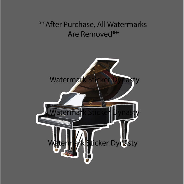 Grand Piano Sticker Waterproof Decal Song Instrument Classic Classical Gift NEW
