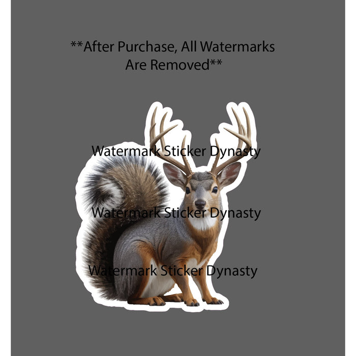 Squirrel Sticker Waterproof Decal Buck Head Deer Hunting Outdoor Funny Gift NEW