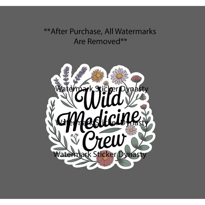 Wild Medicine Crew Sticker Waterproof Decal Floral Flower Foraging Gift NEW