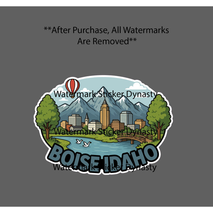 Boise Idaho Sticker Waterproof Decal State City Skyline Outdoor Nature Gift NEW