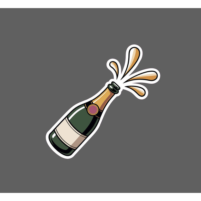 Champagne Bottle Sticker Waterproof Decal Popping Party Celebration Gift NEW