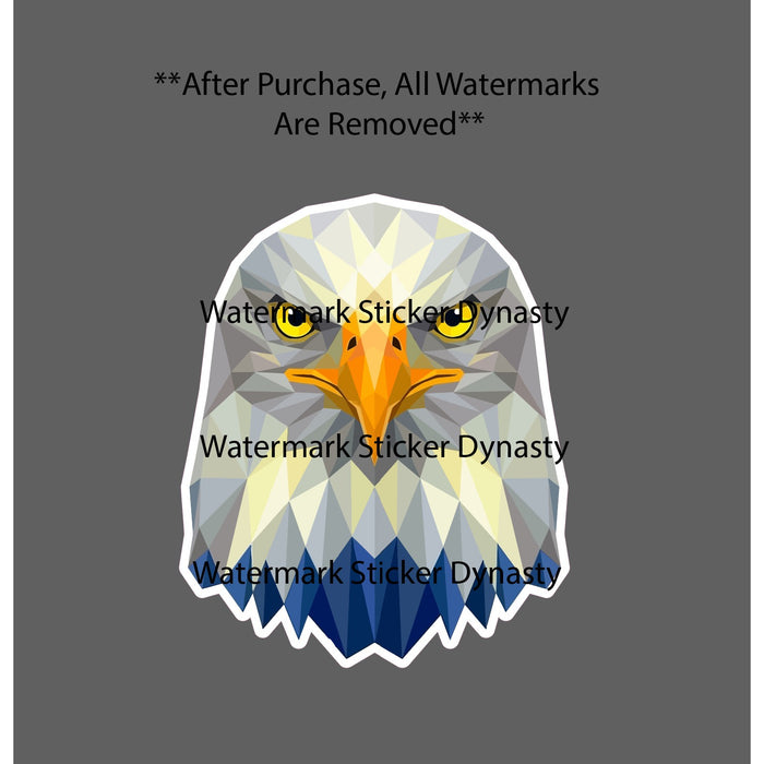 Bald Eagle Sticker Waterproof Decal Geometric Bird Animal USA Art Gift NEW