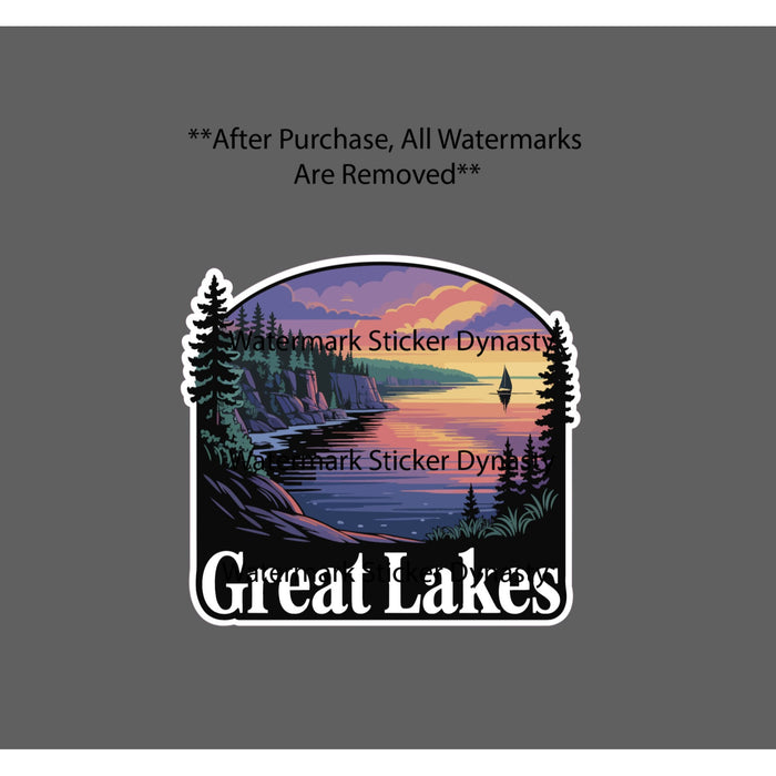 Great Lakes Sticker Waterproof Decal Outdoor Nature Travel Wildlife Gift NEW