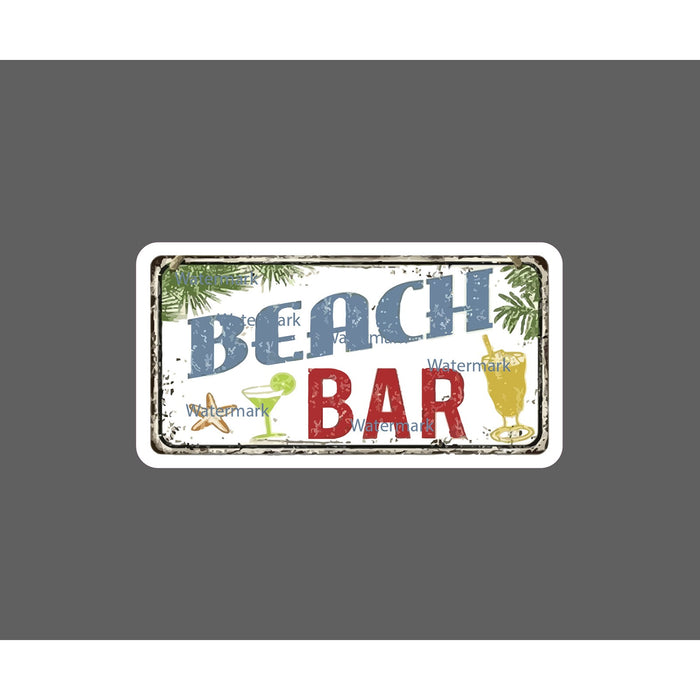 Beach Bar Sticker Drinks Tropical Sand NEW