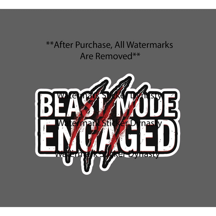 Beast Mode Engaged Sticker Waterproof Decal Quote Hardcore Animal Gift NEW