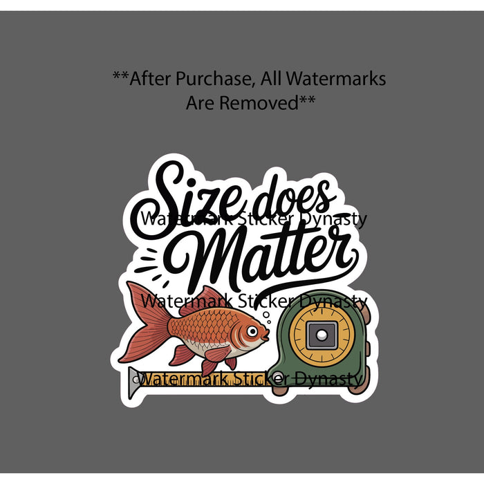 Size Doesn't Matter Sticker Waterproof Decal Fish Fishing Length Funny Gift NEW
