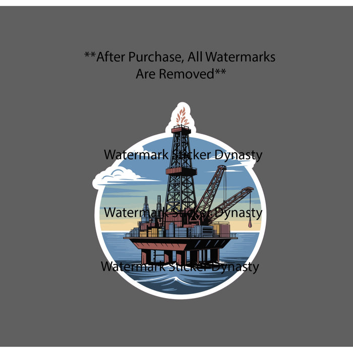 Offshore Oil Rig Sticker Waterproof Decal Work Money Business Ocean Gift NEW