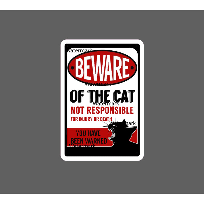 Beware of Cat Sticker Injury Death NEW