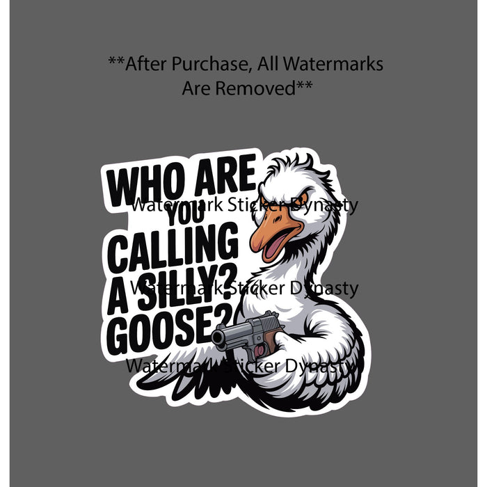 Silly Goose Sticker Waterproof Decal Violence Angry Funny Humor Animal Gift NEW