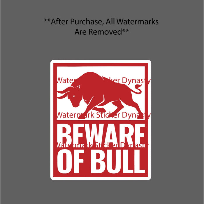 Beware of Bull Sticker Waterproof Decal Animal Caution Warning Western Gift NEW