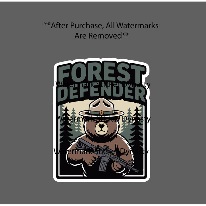 Forest Defender Sticker Waterproof Decal Smokey Bear Outdoor Military Gift NEW