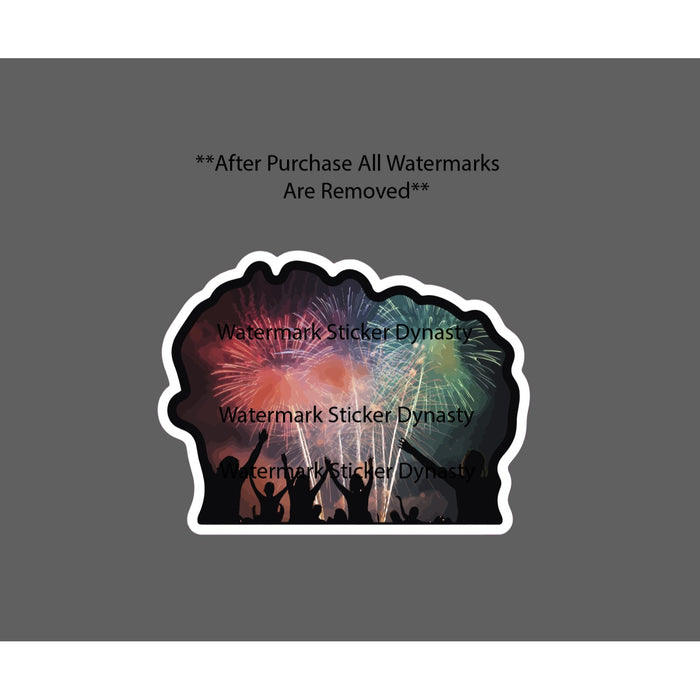 Firework Show Sticker Waterproof Decal Party 4th of July New Years Gift NEW