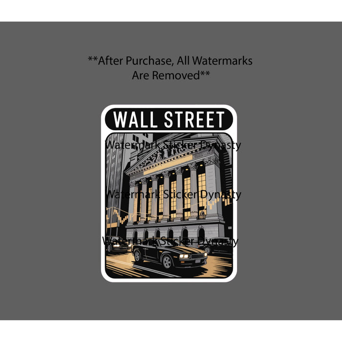 Wall Street Sticker Waterproof Decal Business Money Finance City NY Gift NEW