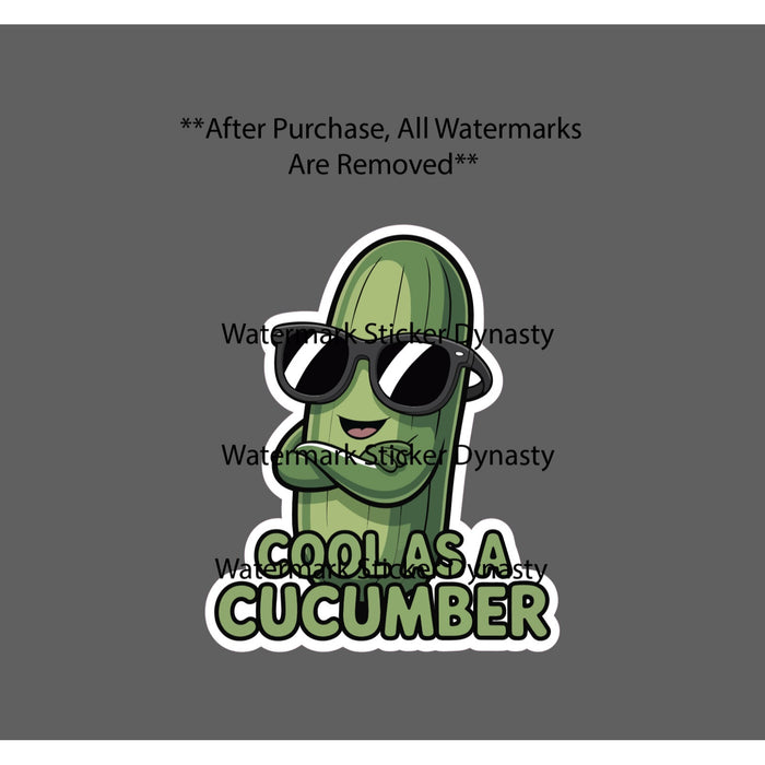 Cool As A Cucumber Sticker Waterproof Decal Quote Funny Idiom Humor Gift NEW