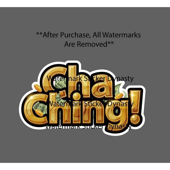Cha Ching Sticker Waterproof Decal Money Cash Business Sales Gift NEW