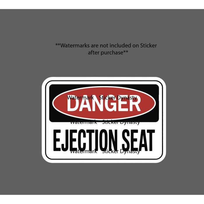Ejection Seat Sticker Waterproof Decal Danger Warning Caution Funny Gift NEW