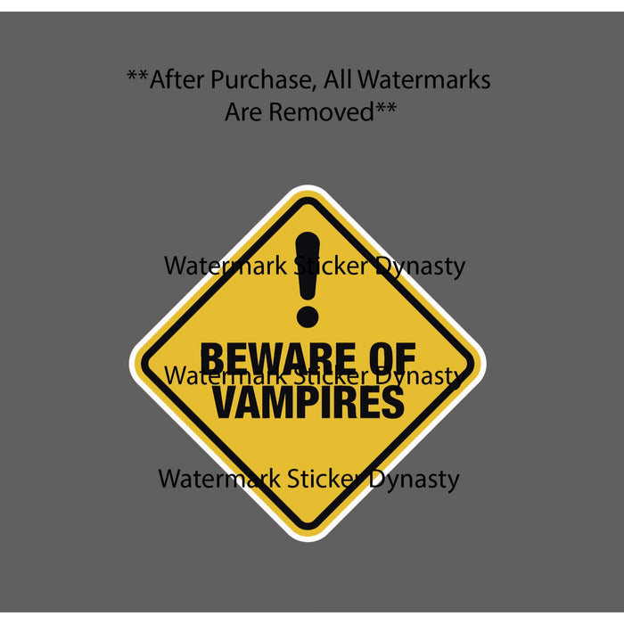 Beware of Vampires Sticker Waterproof Decal Vampire Blood Caution Danger NEW