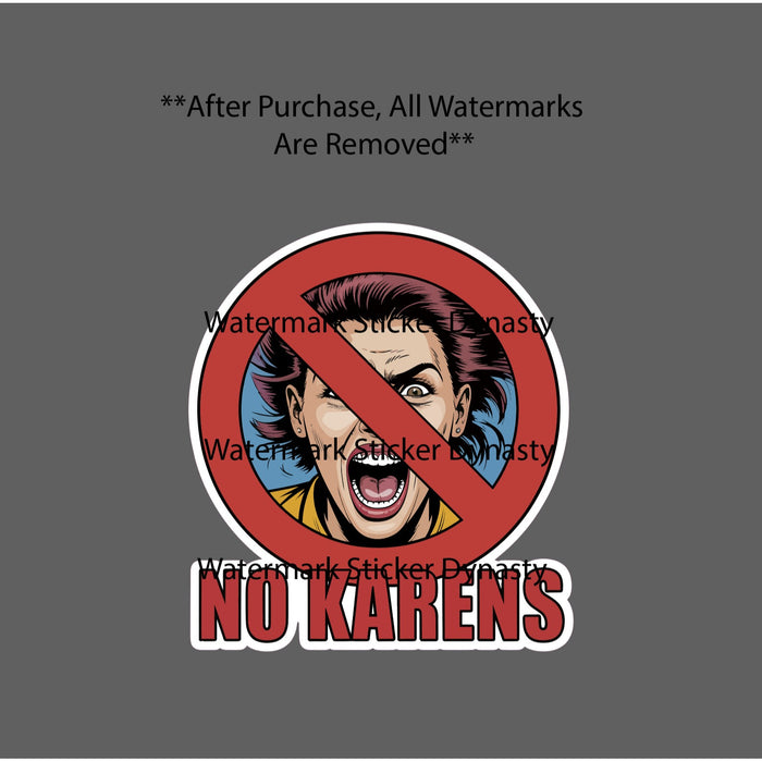 No Karens Sticker Waterproof Decal Quote Caution Warning Funny Humor Gift NEW