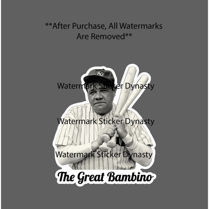 Babe Ruth Sticker Waterproof Decal Great Bambino Baseball Legend Homer Gift NEW