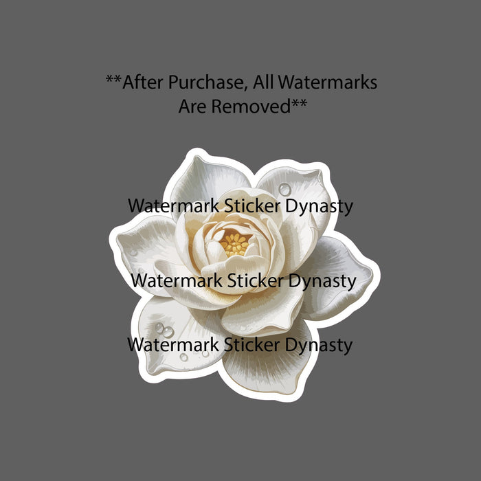 Gardenia Sticker Waterproof Decal Flower Floral Outdoor Garden Pollen Gift NEW