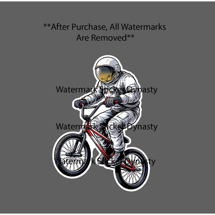 Astronaut Bike Sticker Waterproof Decal Space Galaxy Travel Abstract Gift NEW