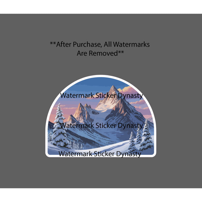 Snowy Mountain Sticker Waterproof Decal Outdoor Nature Travel Winter Gift NEW