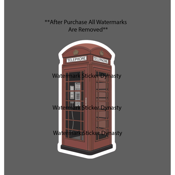 Telephone Booth Sticker Waterproof Decal England English Retro Vintage Gift NEW