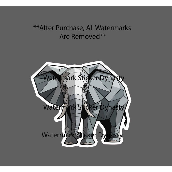 Elephant Geometric Sticker Waterproof Decal Animal Outdoor Wildlife Gift NEW