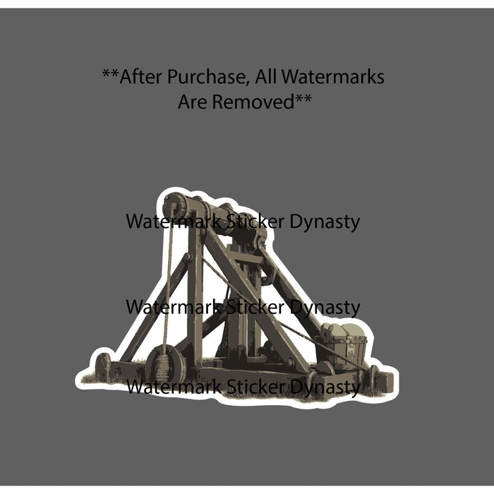 Medieval Catapult Sticker Waterproof Decal Artillery War Weapon Gift NEW