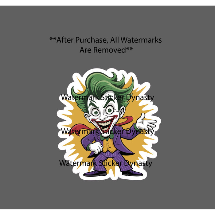 Joker Cartoon Sticker Waterproof Decal Movie Film Comic Book Villain Gift NEW