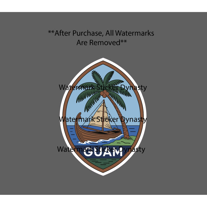 Guam Coat of Arms Sticker Waterproof Decal Island Maritime Boat Sail Gift NEW