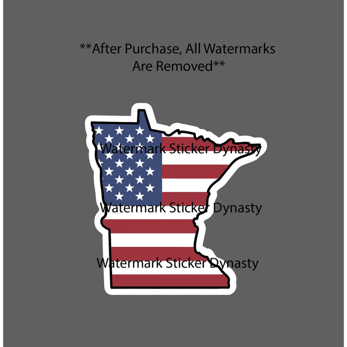 Minnesota Sticker Waterproof Decal USA Flag Patriotic State Gift NEW